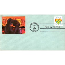 #2248 LOVE - Hearts Spiro FDC