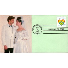 #2248 LOVE - Hearts Spiro FDC