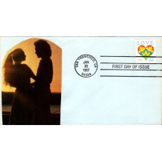 #2248 LOVE - Hearts Spiro FDC