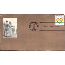 #2248 LOVE - Hearts Spiro FDC