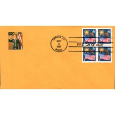 #2276 Flag and Fireworks Spiro FDC