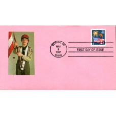 #2276 Flag and Fireworks Spiro FDC