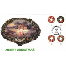 #3249-52 Christmas Wreaths S & T FDC