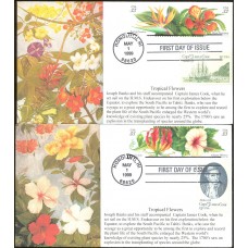 #3310-13 Tropical Flowers Combo S & T FDC Set