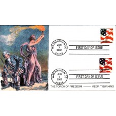 #3622//33 US Flag Dual S & T FDC