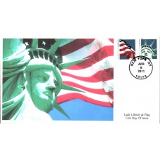 #4518-19 Lady Liberty - Flag S & T FDC