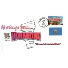 #3605 Greetings From Vermont Therome FDC