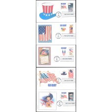 #3776-80 Old Glory Therome FDC Set