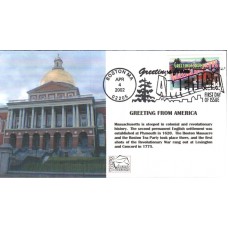 #3581 Greetings From Massachusetts Tom's FDC