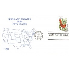 #1998 Virginia Birds - Flowers Unknown FDC