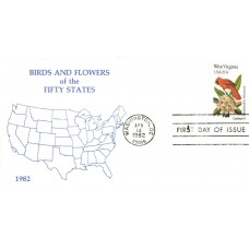 #2000 West Virginia Birds - Flowers Unknown FDC