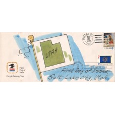 #1677 Utah State Flag Dual Unknown FDC