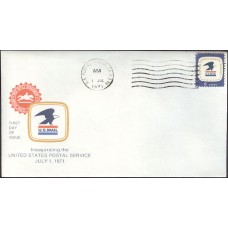 #1396 CA, USPS 913xx 7-1-71 USPS FDC