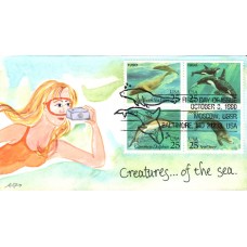 #2508-11 Sea Creatures Valentine FDC