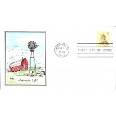 #1738 Virginia 1720 Windmill Watercolors FDC