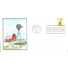 #1742 Texas Windmill Watercolors FDC