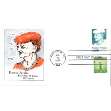 #1821 Frances Perkins Combo Watercolors FDC