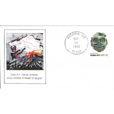 #1835 Indian Masks Watercolors FDC