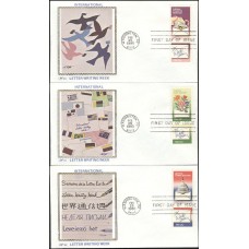 #1805-10 Letter Writing Western Silk FDC Set