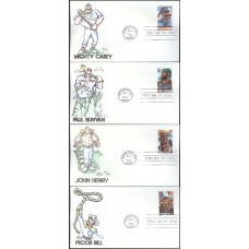 #3083-86 Folk Heroes Wilson FDC Set