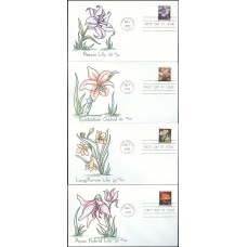 #3487-90 Four Flowers Wilson FDC Set