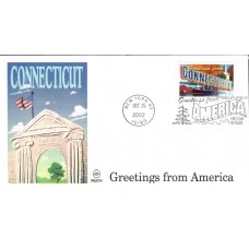 #3702 Greetings From Connecticut Wilson FDC