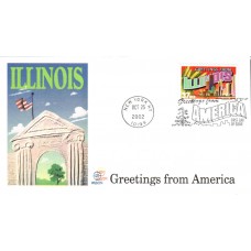 #3708 Greetings From Illinois Wilson FDC